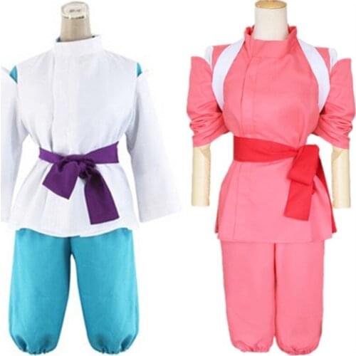 Anime Spirited Away Cosplay Chihiro Cosplay Costumes Girls Cute Pink Kimono Halloween Party Japan Style Cosplay Costumes