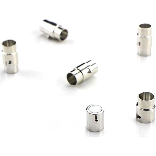 5Pcs/set Stainless Steel Leather Cord End Cap Magnetic Clasp Connector Bracelet Jewelry Making DIY 3/4/5/6/7/8mm