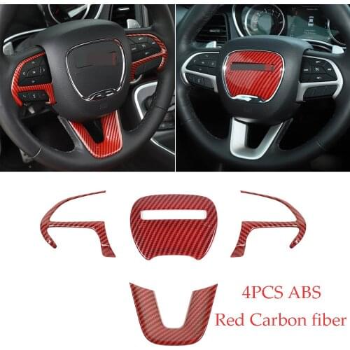 ABS Inner Steering Wheel Button Cover Fit For Dodge Challenger Charger 2015-2020