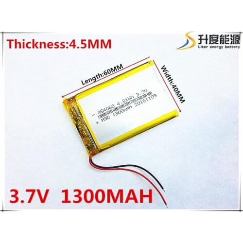 3.7V 1300mAh 454060 Lithium Polymer Li-Po li ion Rechargeable Battery cells For Mp3 MP4 MP5 GPS mobile bluetooth