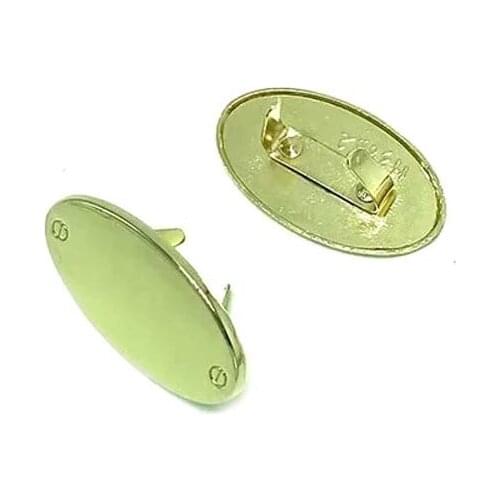 Oval Blank Trademark Clothing Luggage Hardware Polished Electroplating Rack Metal Labels Dress Tags Custom Logo
