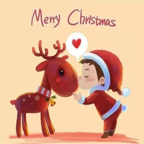 Cartoon Christmas Diamond Painting Round Full Drill Portrait Animal Nouveaute DIY Mosaic Embroidery 5D Cross Stitch Reindeer Boy