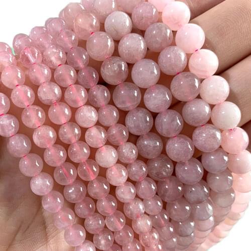 Wholesale 100% Natural Stone Madagascar Rose Quartzs Round Spacer Beads For Jewelry Making DIY Bracelet Neckalce 6/8/10MM