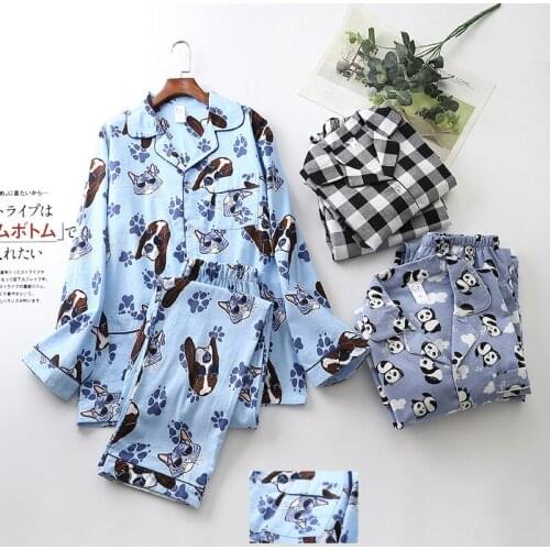 Autumn Winter Mens Long Sleeve Trousers Pajamas Homewear Suit Dropshipping Large Size Mens Designer Pajamas Sleep Wear