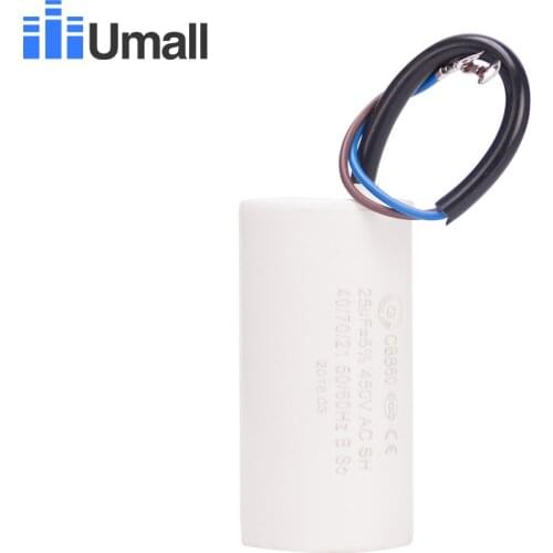 CBB60 450V 25uF running motor start capacitor for electric washing machine air conditioners two wires 2pcs