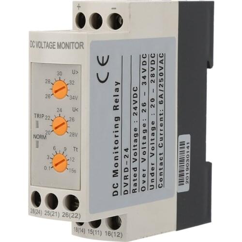 DVRD Voltage Monitoring Relay DVRD Over-Voltage and Under-Voltage Protection Relay DC 12V/24V/36V/48V