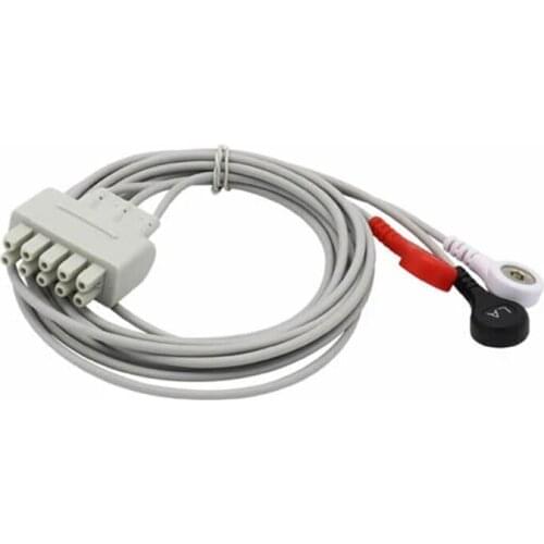 Compatible Marquette ECG 3 Leadwires Cable Snap AHA Standard