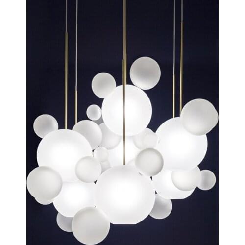 Modern Bar Milky White Glass Globes Led Pendant Lights Dining Room Lustre Luminarias Led Hanging Lamp Suspension Lamp Fixtures