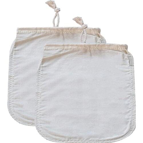 2-Piece Cheese Cloth, Fine Mesh Cord Cheesecloth Bag, Multiple-Use Cheese Cloth for Filtering, Reusable Food Filter