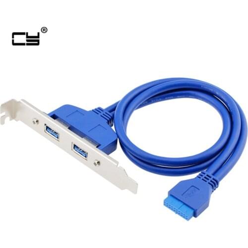 Internal 2Pin USB 3.0 Female Mount panel to Motherboard 20pin cable with PCI bracket 50CM