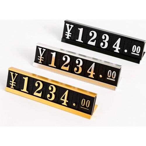 High-grade Aluminum Combination Price Number Cubes Jewelry Price Talker Display Stand Metal Price Tag Holder Frame
