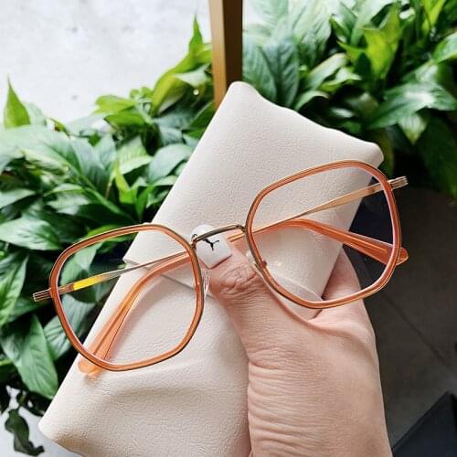 Women Small Orange Eyeglasses Frame Fashion Square Clear Glasses Brand Optical Computer Glasses Anti Blue Light Glasses Frame
