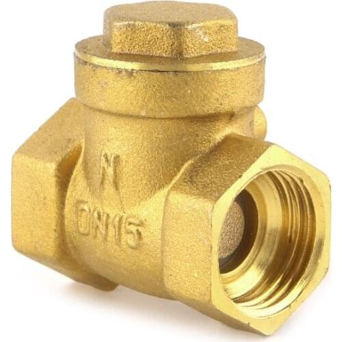 M17D Golden horizontal check valve Brass non return valve 1/2"