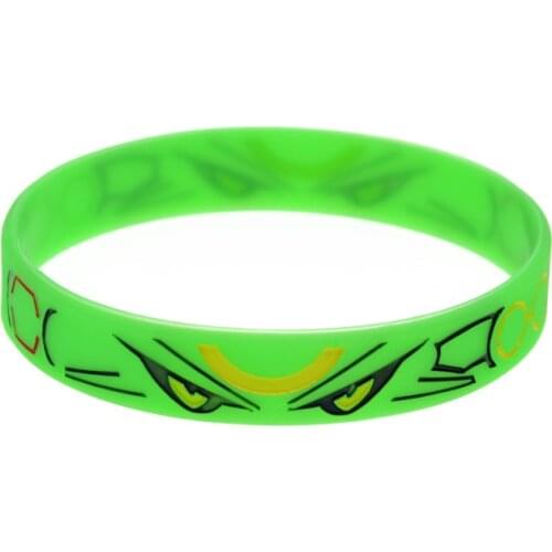 1PC Anime Silicone Rubber Wristband Cartoon Gift Sport Bracelet Cartoon Figure Cosplay Jewelry Gifts Green