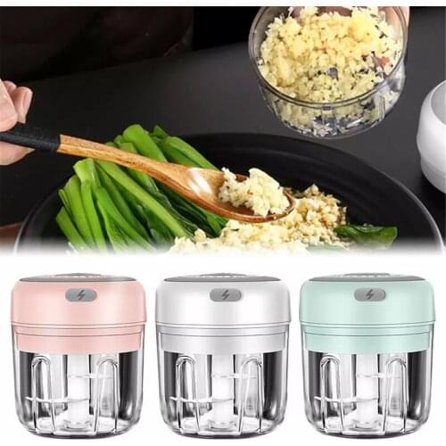 100/250ml Mini USB Wireless Electric Garlic Masher Press Mincer Vegetable Chili Meat Grinder Food Chopper Kitchen Tools Dropship