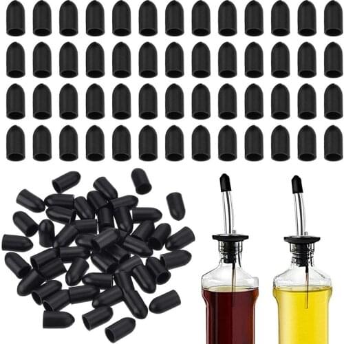 100pcs Rubber Pourer Cap Winte Bottle Pour Spout Cover Pour Spouts Caps Liquor Bottles Rubber Caps Pourers Dust Covers Caps