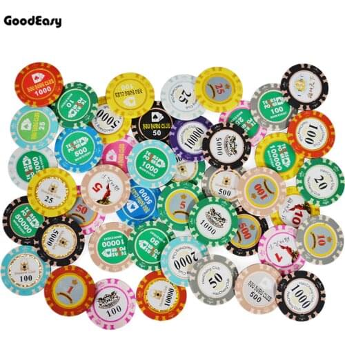 1000Pcs Customize Crown Clay Poker Chip Set with Design logo and denomination Anti-Chips Cerarmic Chip Poker Game Coin Accessory