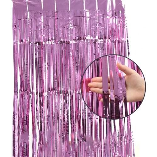 100x200cm Party Curtain Glossy Uniform Color Aluminium Adhesive Fringe Curtain for Party