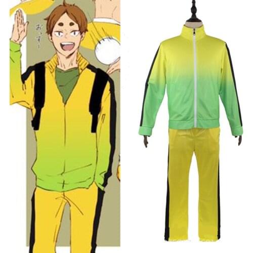 Anime Haikyuu Cosplay Costume ITACHIYAMA 3D Print Stand Collar Zipper Jacket+Pants 2pcs Set Casual Tracksuit Sportswear Uniform