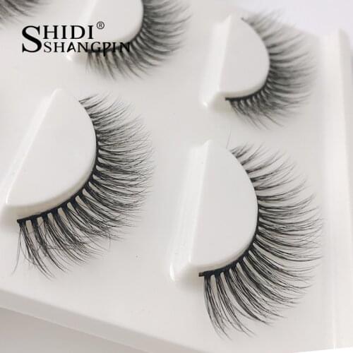 SHIDISHANGTPIN 3 pairs false lashes natural long 3d mink eyelashes soft eyelash extension maquiagem makeup false eyelashes X03