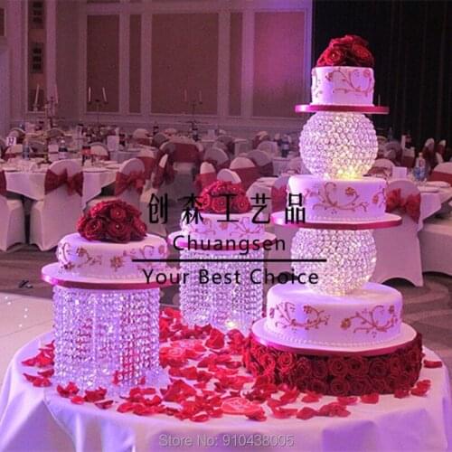 4 tier acrylic cupcake tower stand with hanging acrylic bead ,wedding party cake tower, glass cake holder