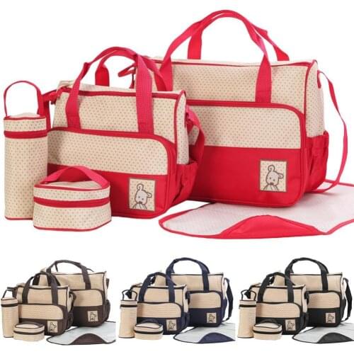 5Pcs/Set Multifunctional bag women handbags Waterproof Large Capacity Baby Diaper Bag Maternity Shoulder Handbag bags New