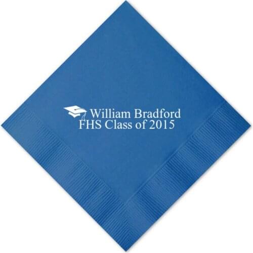 50 Personalized Napkins Graduation Monogram Custom Printed Party Paper Cocktail Beverage Luncheon Dinner Guest Towel Available