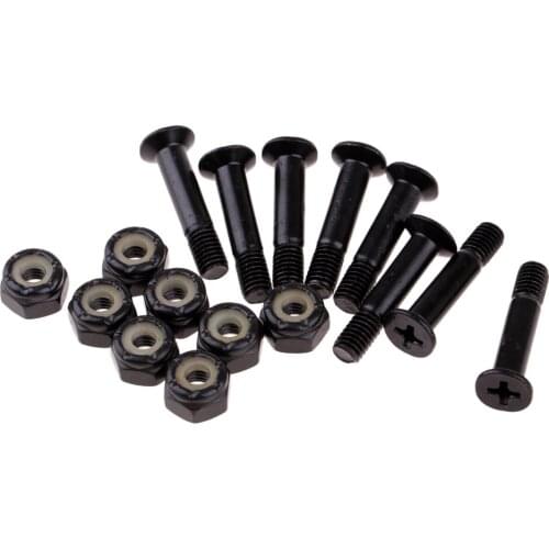 8 Sets Nuts Bolts Carbon Steel Longboard Skateboard Scooter Screws Hardware Repair Rebuilding Kit