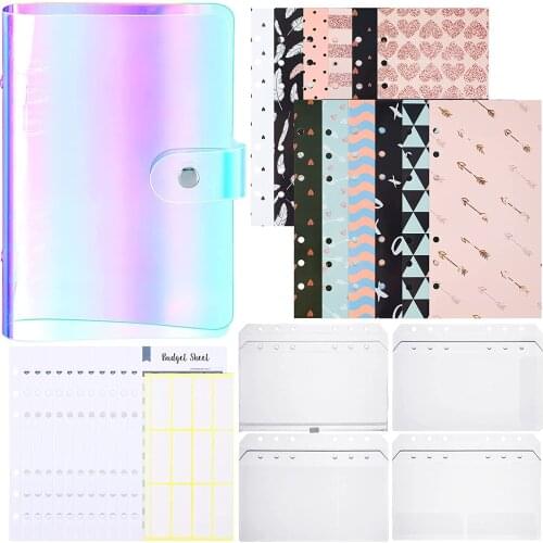 A6 Size 6 Holes Binder Folders A6 Binder Budget Cash Envelopes System Budget Planner Organizer Expense Budget Sheets and Sticker