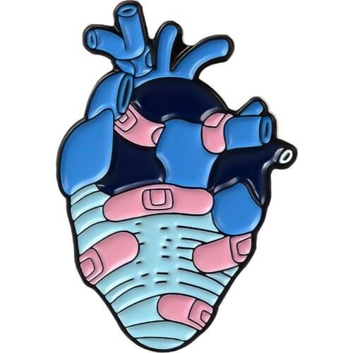 Bandage Heart Metal Enamel Brooch Injured Heart Badge Pin Creative Trendy Strong Heart Coat Backpack Jewelry Accessories Gift