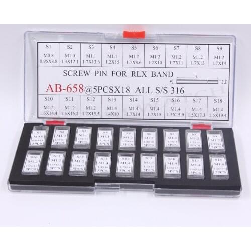 Free Shipping 90pc Screw Pins Links for RLX Watch Bands/Bracelets/Straps Assorted Sizes Set