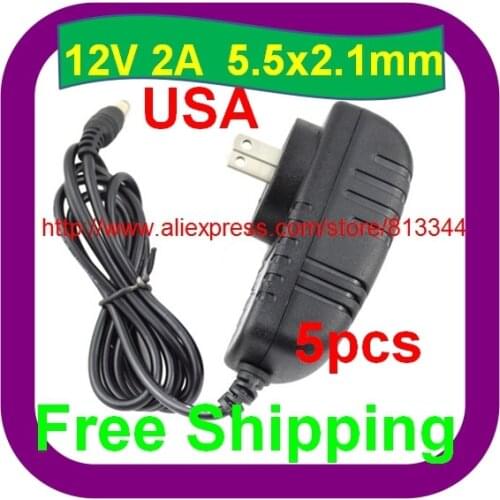Free Shipping USA PLUG 12V 2A 24W Power Supply AC to12V DC Adapter For 3528 5050 LED Strip Light