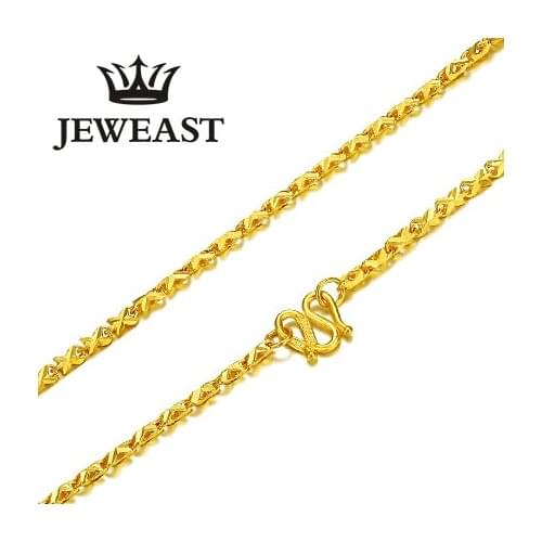 SFE 24K Pure Gold Necklace Real AU 999 Solid Gold Chain Elegant Simple Upscale Trendy Classic Fine Jewelry Hot Sell New 2020