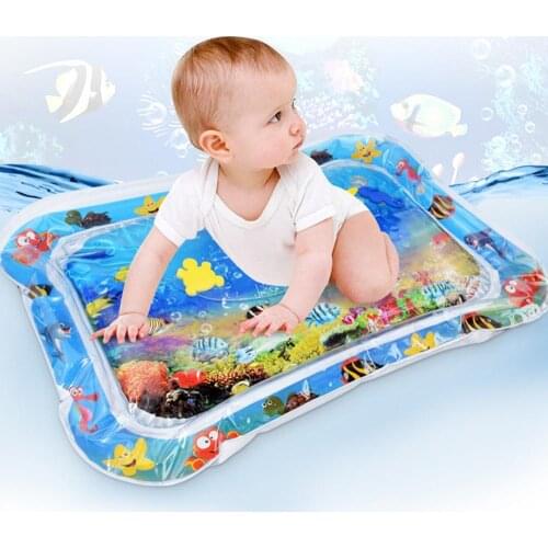 Baby Inflatable Water Mat, Infants Summer Beach Water Mat for Infants Toddlers Summer Fun Activity Play Toys Baby Pillows