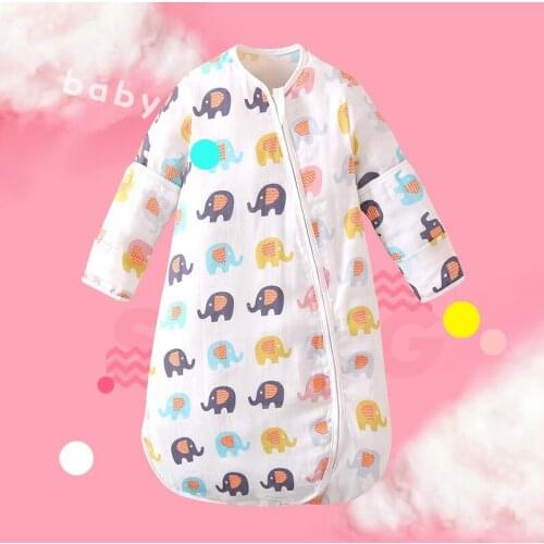 Baby Sleeping Bag Cotton U-Shaped All-in-One Sleeping Bag Four Seasons Quilted Anti-Kick Quilt Removable Middle Sleeve Sleepsack