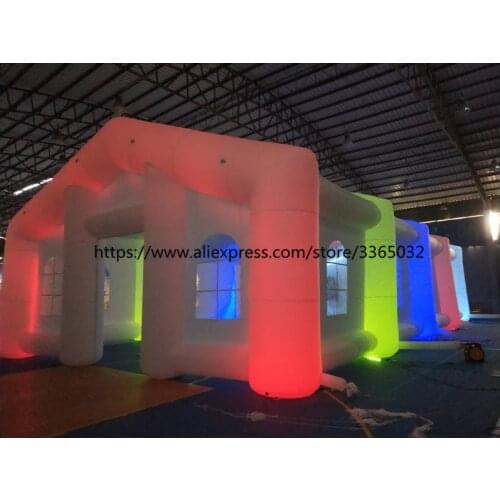 Customized outdoor giant inflatable wedding party tent with LED lights
