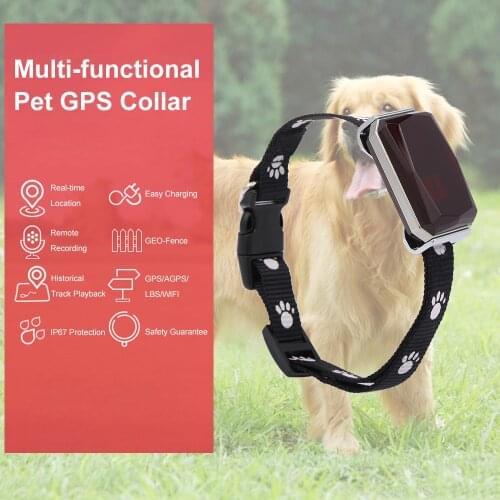 Smart Dogs Pet GPS Tracker Collar Anti-lost Dog Cats GPS Positioner Locator Device USB Cable Rechargeable Pet Dog Security Fence