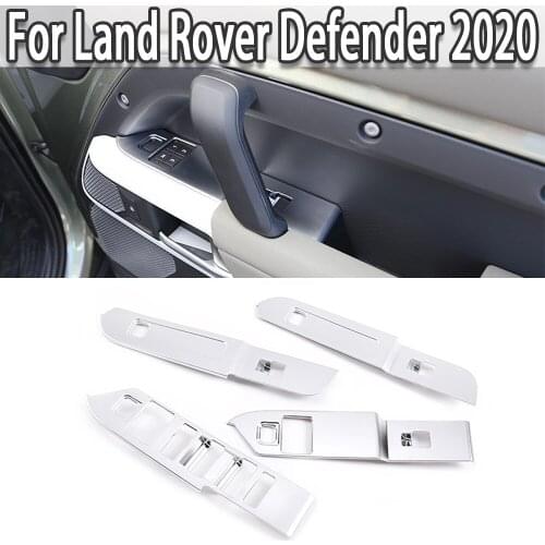 K-Car Window Lift Switch Buttons Frame Cover Trim Silver Stickers ABS Accessories For Land Rover Defender 2020 LHD & RHD