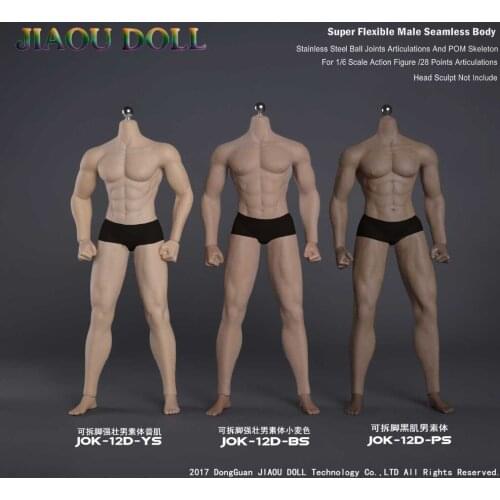 JIAOU DOLL 1/6 Scale Muscle Strong man Super Flexible Seamless Body With Metal Skeleton JIAOUDOLL