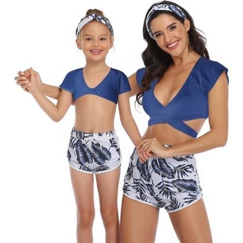Mother and daughter swimwear swimsuit parent child clothes mommy and me outfits look family matching swim suit woman girl set