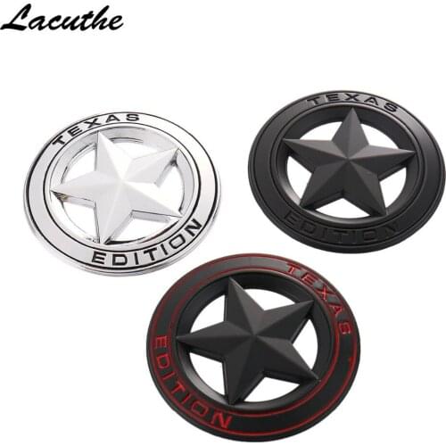 Metal TEXAS EDITION Shield Star Emblem Badge Car Fender Side Tail Body Sticker For JEEP Wrangler Liberty Grand Cherokee