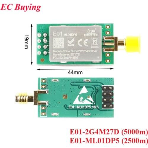 Nrf24l01 E01-ML01DP5 E01-2G4M27D 2.4G nRF24L01P+PA+LNA Long Range 2500m 5000m RF Wireless Transceiver Receiver Module Board