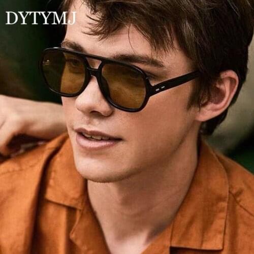 DYTYMJ 2021 Double Bridge Men Sunglasses Classic Square Vintage Sunglass Men Goggles Lady Outdoor Beach Sun Glasses Women UV400