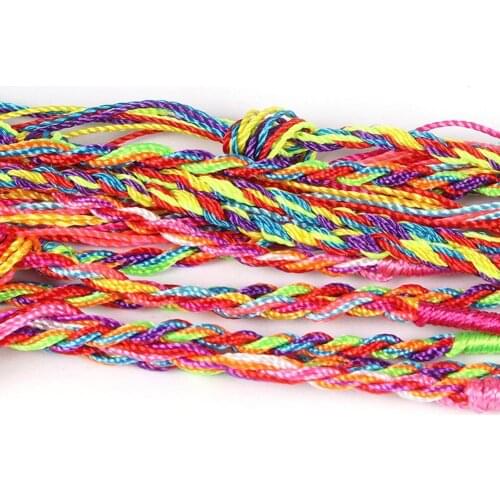 Wholesale Jewelry Lot Braid Strands Friendship Cords Thread Vintage Rope Bracelet Colorful Handmade Lucky Bracelets Weaving V5B4