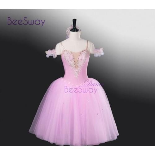 Pink Ballet Long Tutu Dress Blue Women Professional Ballet Tutus Purple Romantic Tutu Ballet Stage Costume Yellow