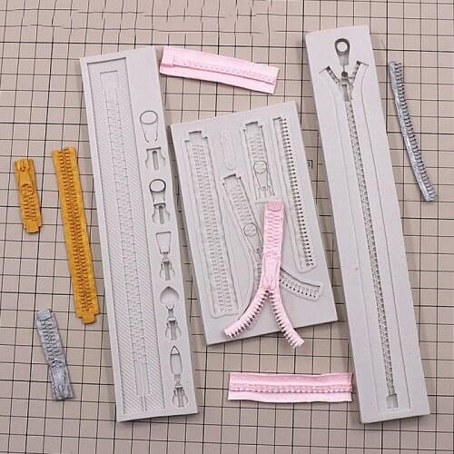 DIY Handmade Craft Making Artificial Bag Clothing Decoration Zipper Clay Silicone Molds Supplies