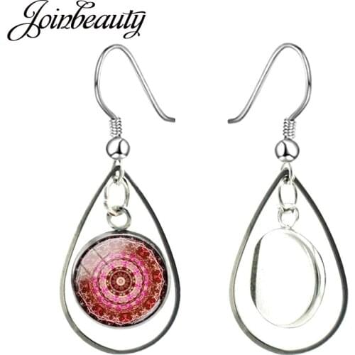 JOINBEAUTY Bohemia Henna Yoga Teardrop Pendant Earrings Gypsy Indian Tribal Ethnic Jewelry Water Dangle Hollow Out Earrings C394