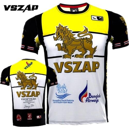 VSZAP Boxing MMA T Shirt Gym Men Brazil Brazilian Jiu Jitsu Tee Shirt Fighting Martial Arts Fitness Training Muay Thai T Shirt