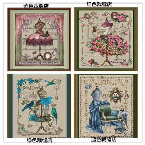 High Quality Counted Cross Stitches Kit The Purple Tailoring Shop Wedding Shop Wedding Dress Lady Skirt butterfly