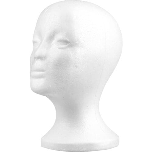 Female Styrofoam Foam Mannequin Manikin Head Model Hat Glasses Display Foam Mannequin Head Model Hat Wig Display Stand Rack